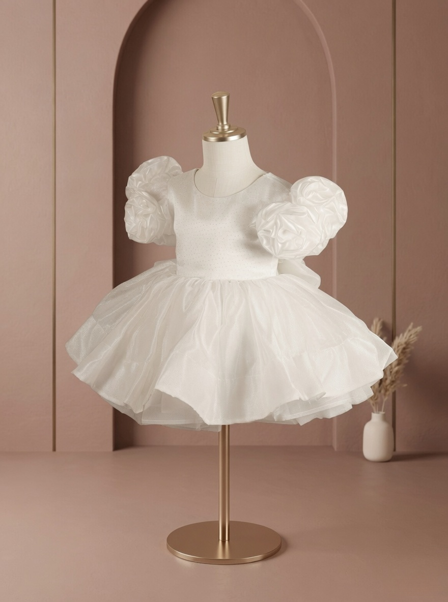 Ivory Puff Sleeve Princess Dress