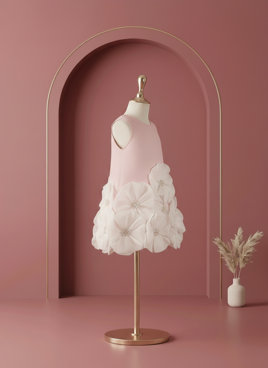 Blush Floral Pearl Dress