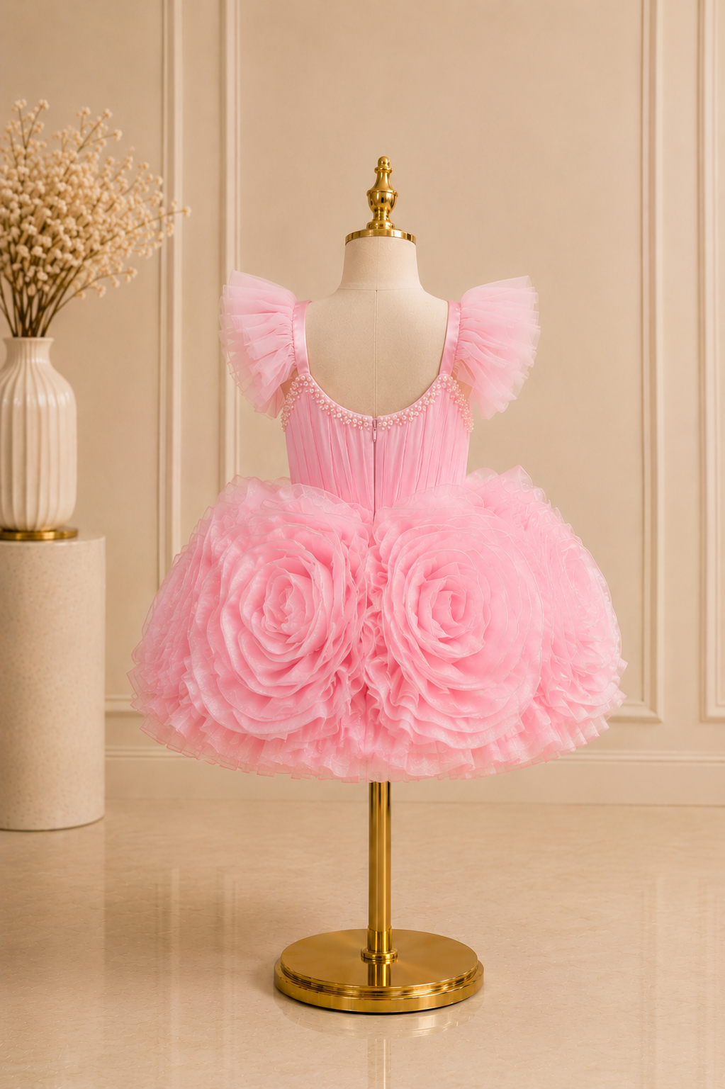 Blush Rosette Princess Dress