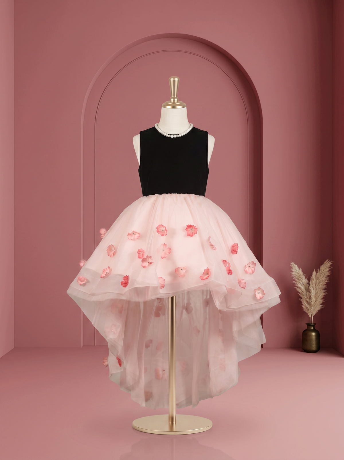 Petal Bloom High-Low Party Dress