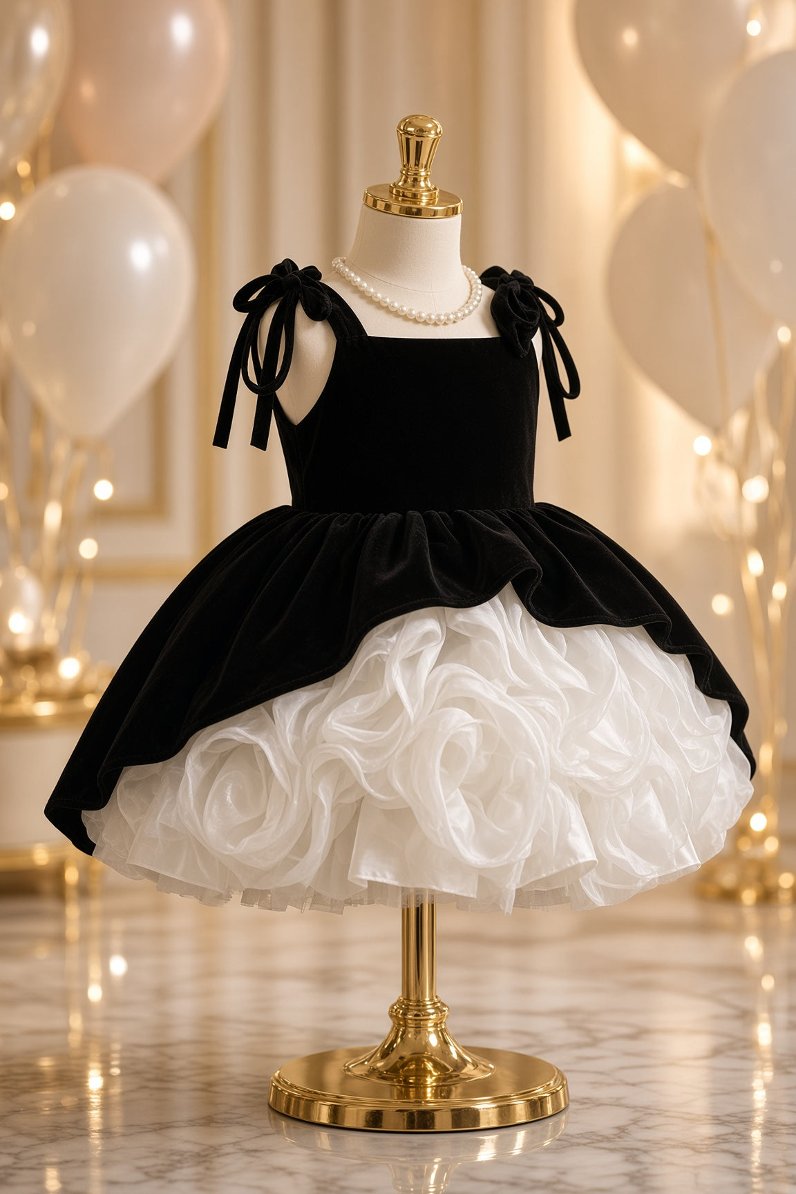 Midnight Velvet Bloom Dress