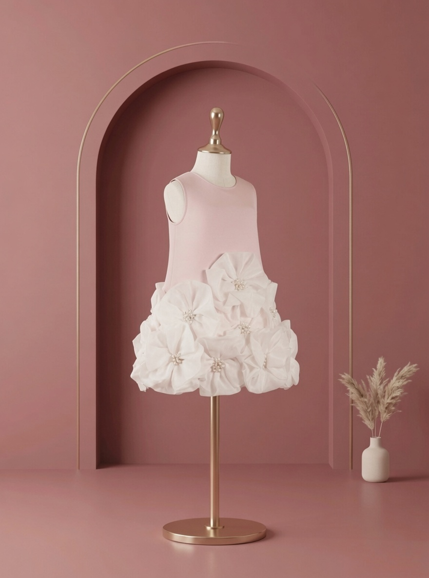 Blush Floral Pearl Dress