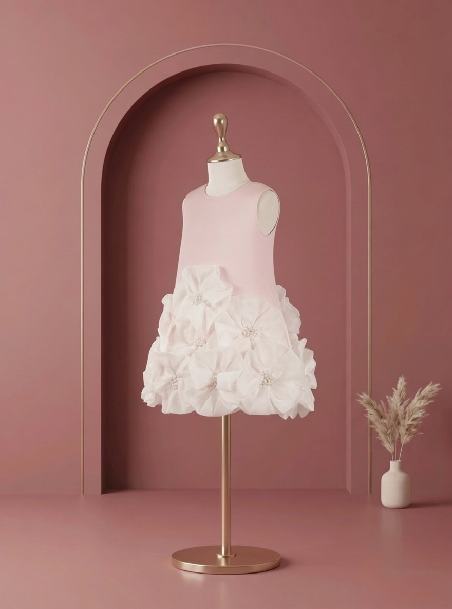 Blush Floral Pearl Dress