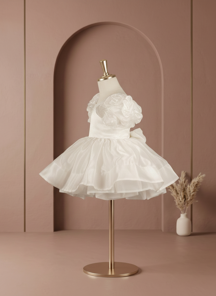 Ivory Puff Sleeve Princess Dress