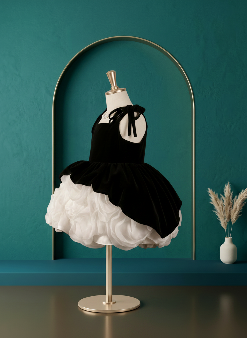 Tiggle Wiggle Midnight Velvet Rosette Couture Dress