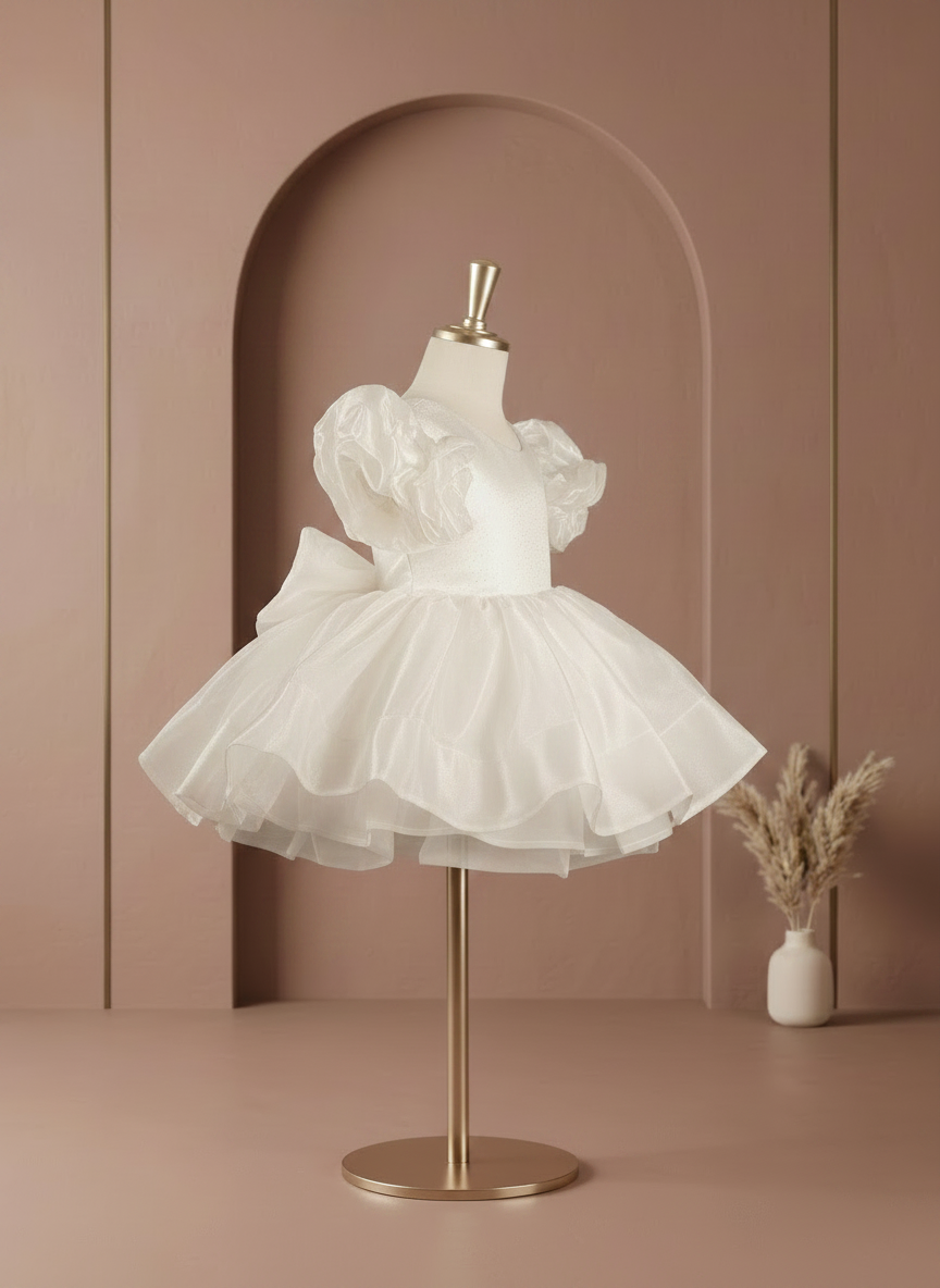 Ivory Puff Sleeve Princess Dress