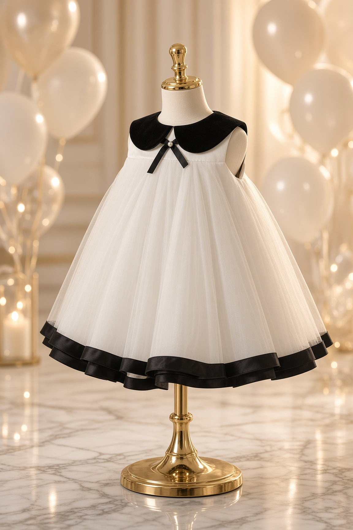 Noir Elegance Tulle Dress