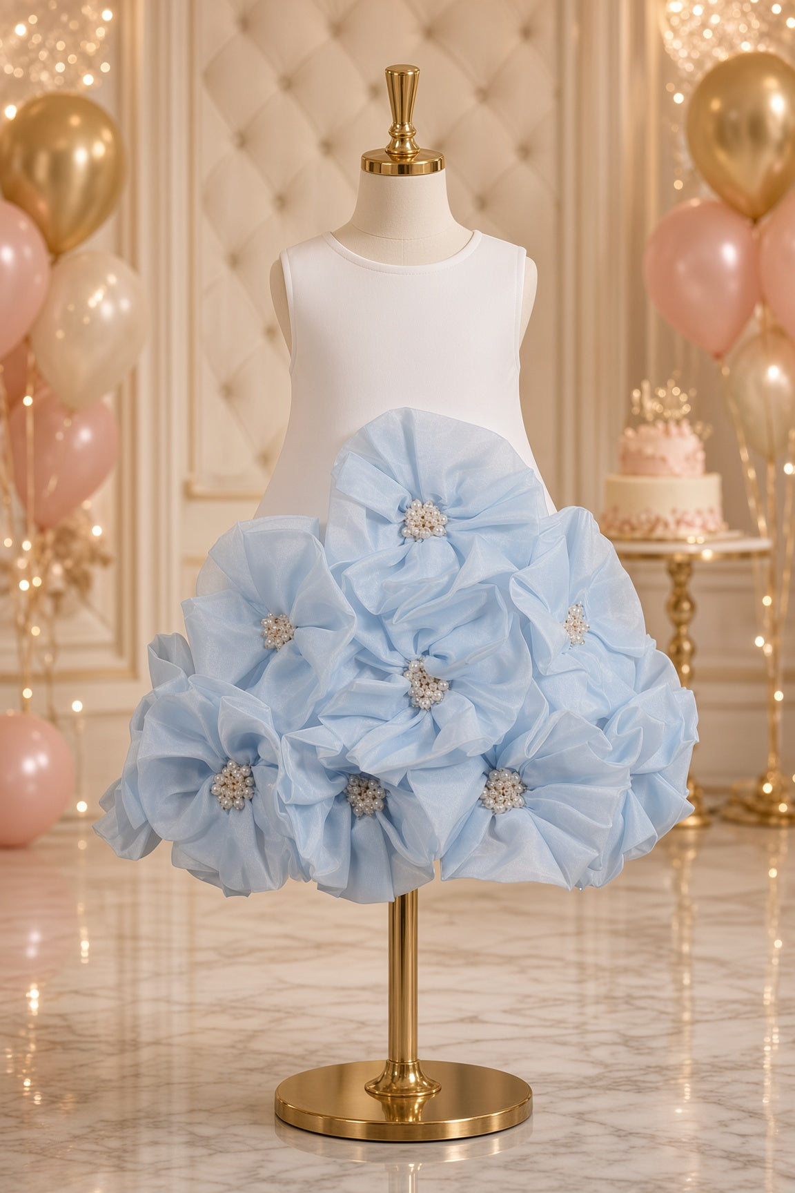 Sky Bloom Couture Dress
