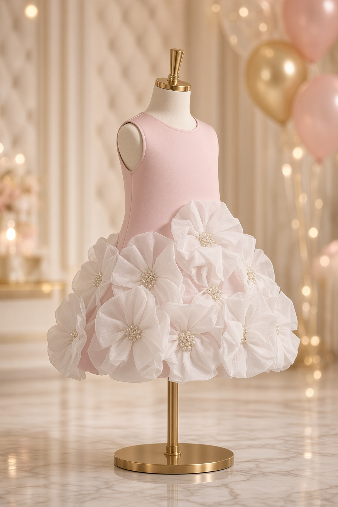 Blush Floral Pearl Dress