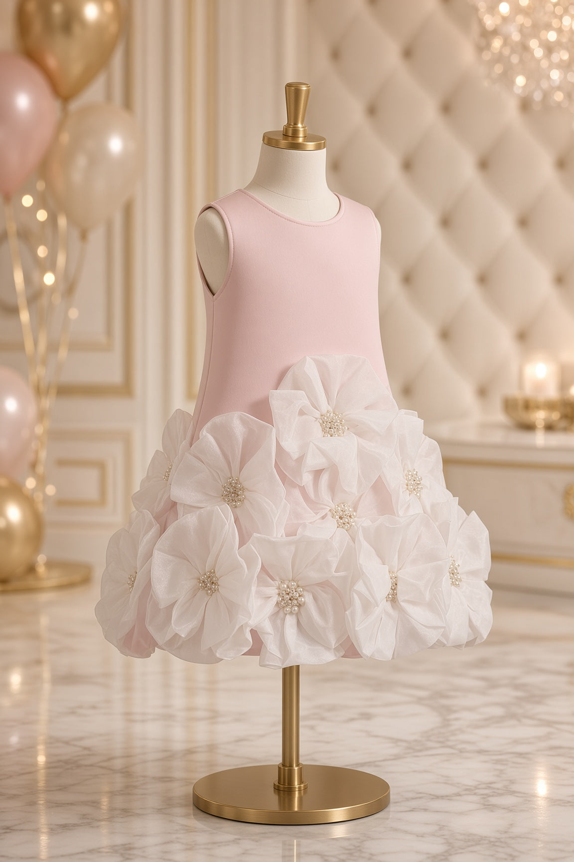 Blush Floral Pearl Dress