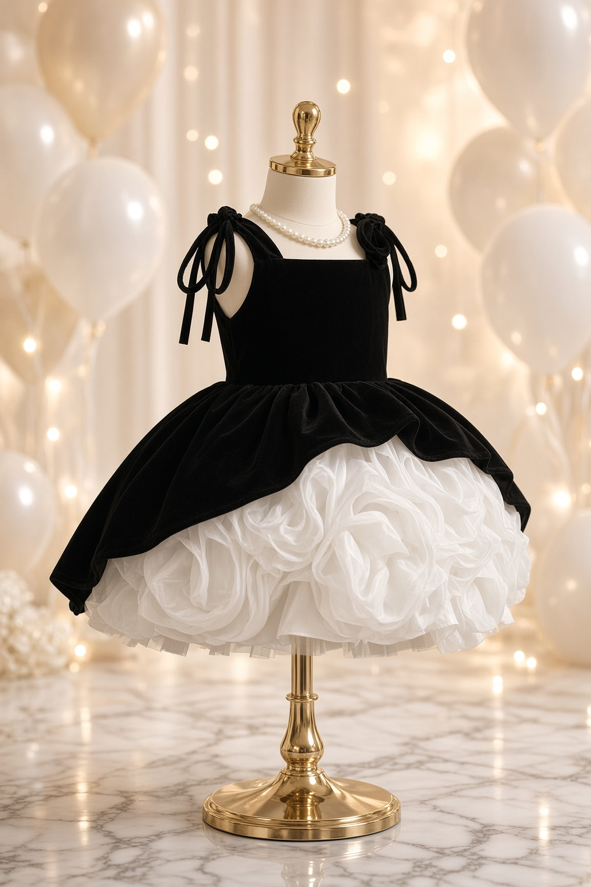 Midnight Velvet Bloom Dress